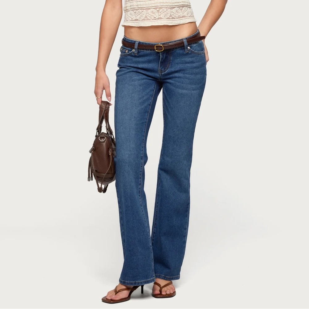 Edikted Vania Ultra Low Rise Bootcut Jeans